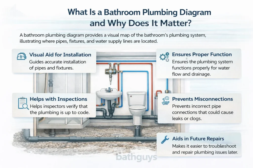 bathroom plumbing diagram
