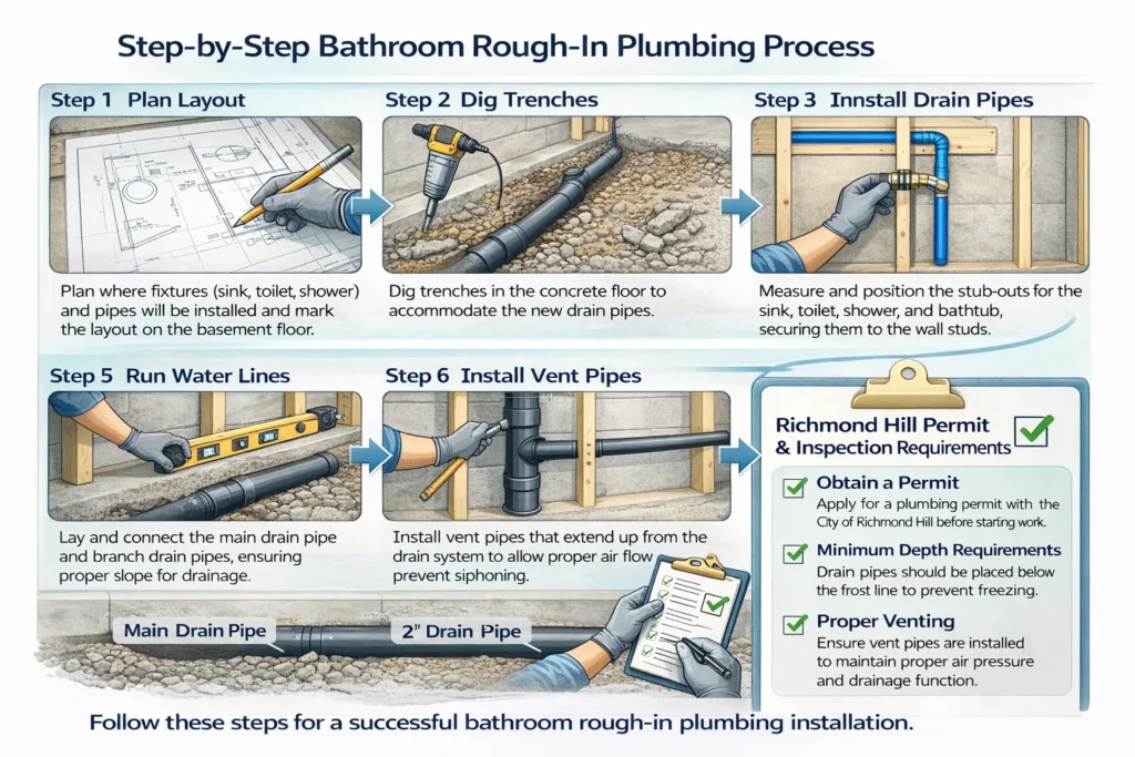 Bathroom Rough-In Plumbing Diagram