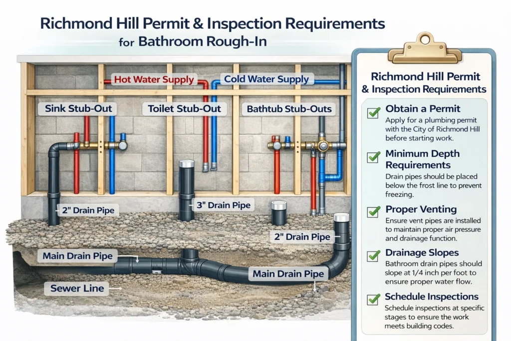 Bathroom Rough-In Plumbing Diagram