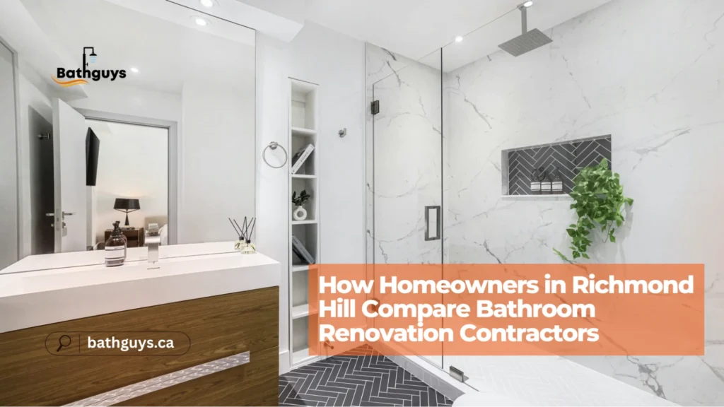 Homeowners in Richmond Hill comparing bathroom remodel contractors for renovation services