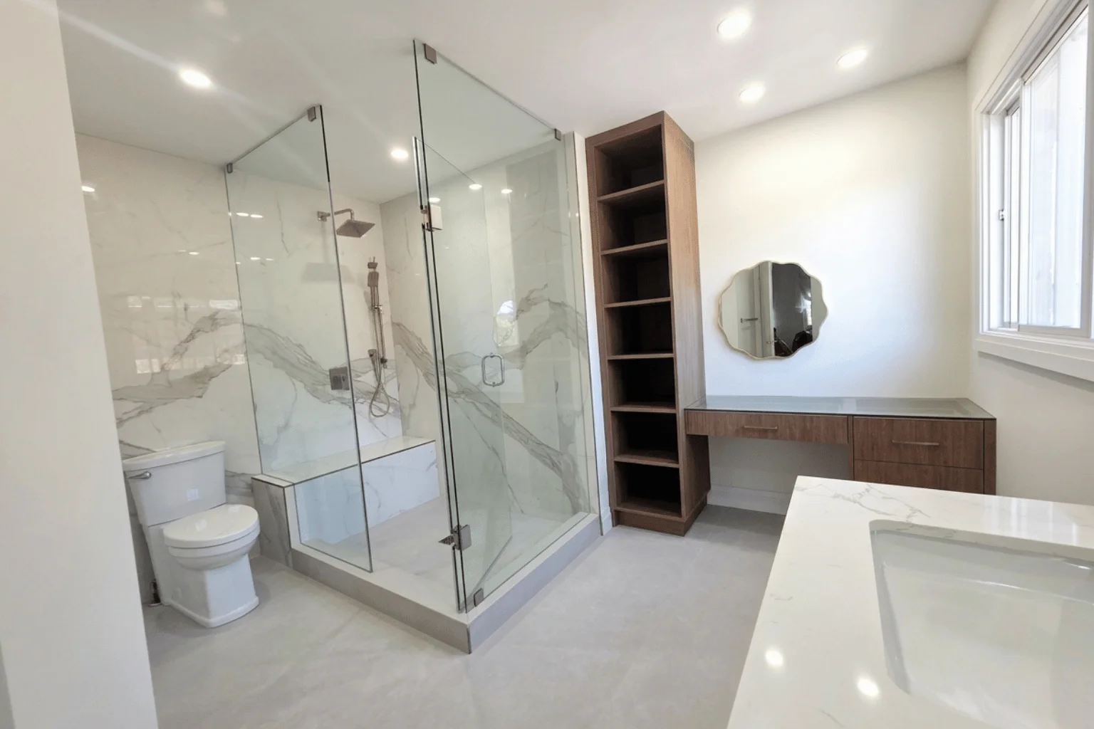 After bathroom remodel project showing a modern and upgraded bathroom renovation completed by BathGuys.