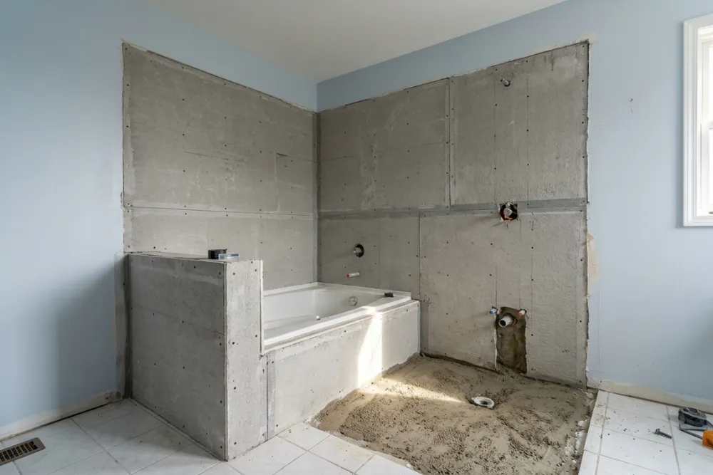 Bathtub Surround Waterproofing before