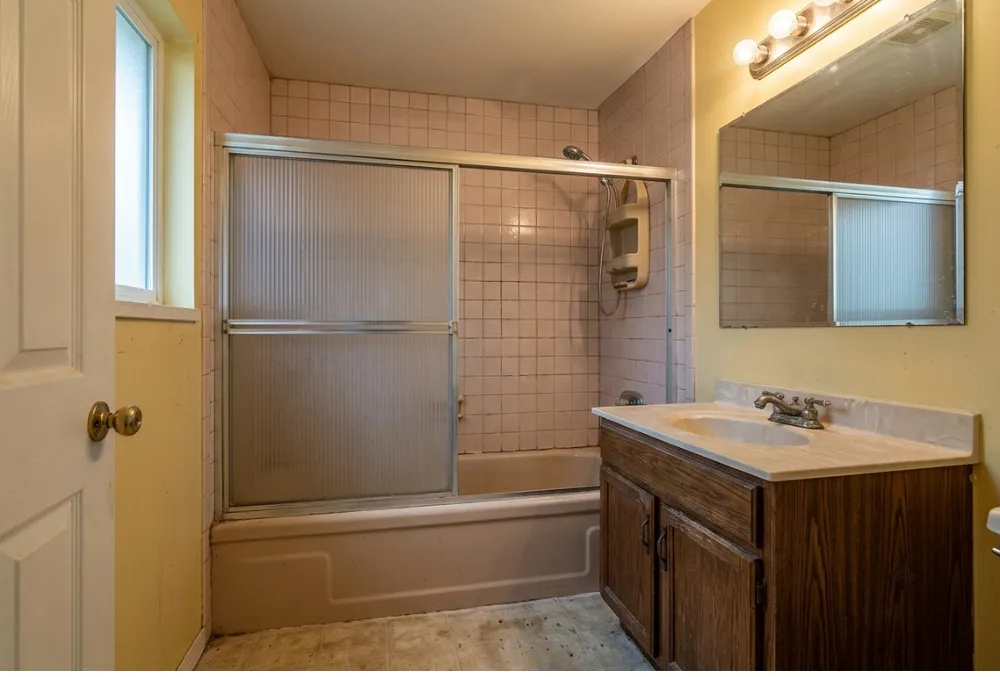 Open Curbless Walk-In Shower before